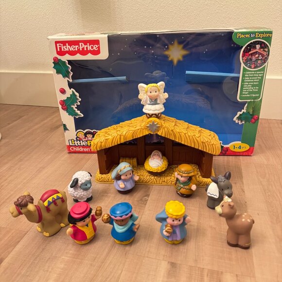 Classic 2010 Fisher-Price Little People Children's Nativity Set Complete in Box - Picture 4 of 9